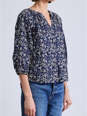 APIECE APART MITTE TOP in Mira Floral Navy
